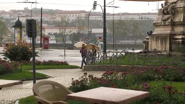 Coimbra, Stortbui op het terras